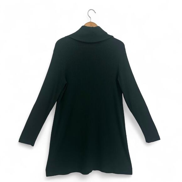 Michael Stars Women's Hallie Rib-Knit Turtleneck Dress Size L Dark Forest Green - Picture 5 of 12